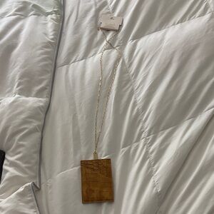 Crocodile Pattern Card Holder with Chain